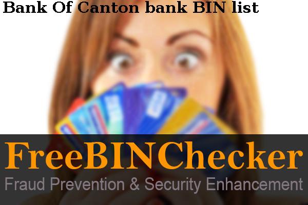 Bank Of Canton Lista de BIN