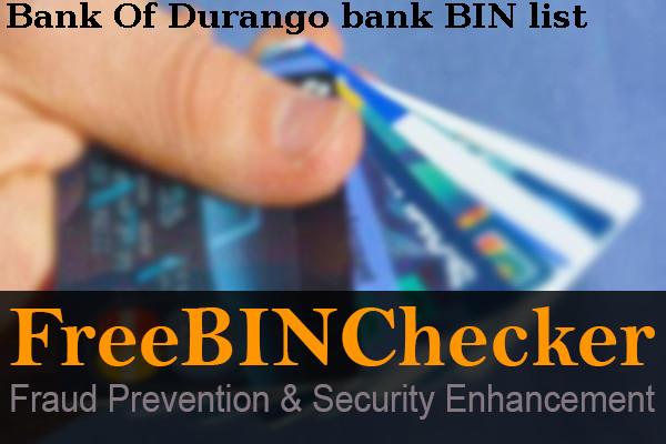 Bank Of Durango BIN List