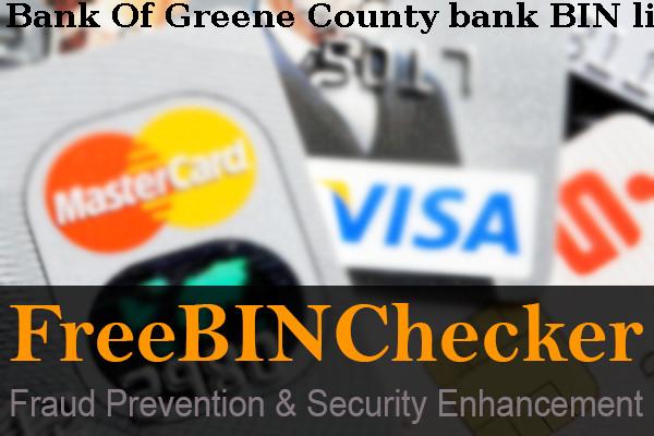 Bank Of Greene County BIN-Liste