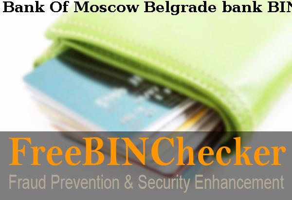 Bank Of Moscow Belgrade BIN Lijst