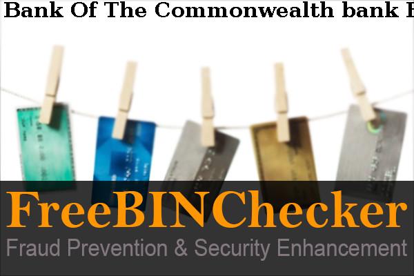 Bank Of The Commonwealth BIN列表