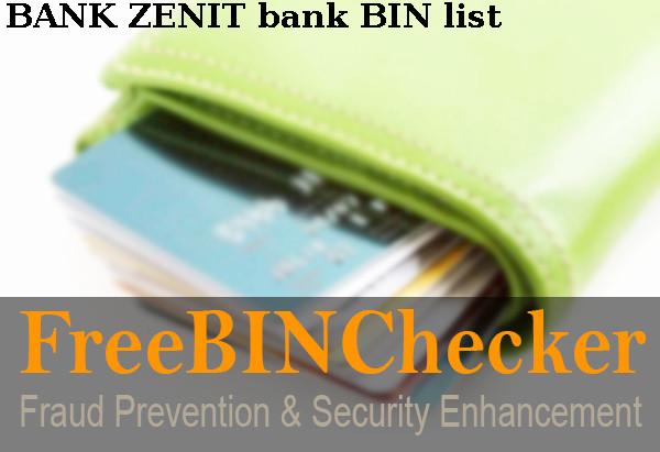 Bank Zenit Lista de BIN