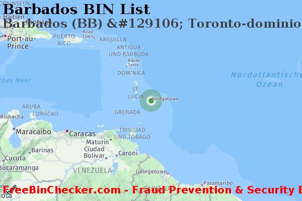 Barbados Barbados+%28BB%29+%26%23129106%3B+Toronto-dominion+Bank BIN-Liste