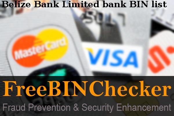 Belize Bank Limited BIN List