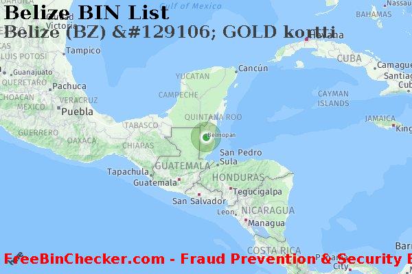 Belize Belize+%28BZ%29+%26%23129106%3B+GOLD+kortti BIN List
