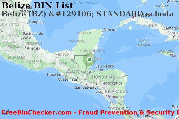Belize Belize+%28BZ%29+%26%23129106%3B+STANDARD+scheda Lista BIN