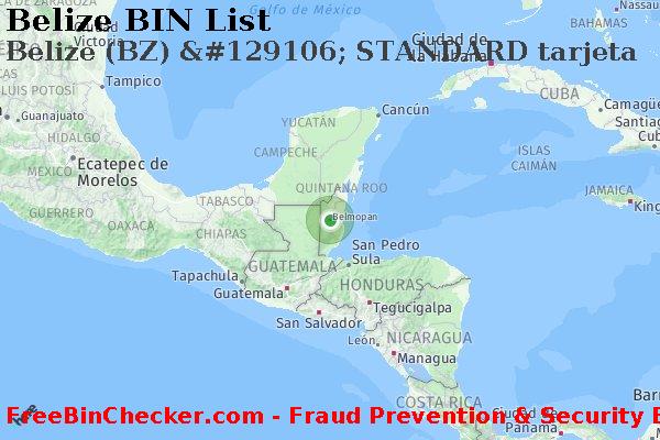 Belize Belize+%28BZ%29+%26%23129106%3B+STANDARD+tarjeta Lista de BIN