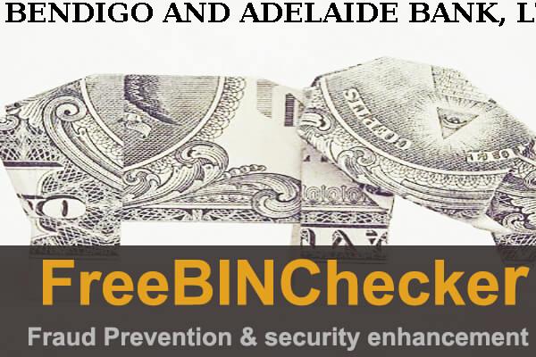 Bendigo And Adelaide Bank, Ltd. قائمة BIN