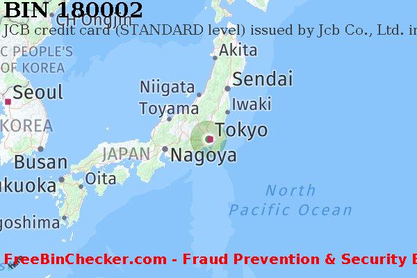 180002 JCB credit Japan JP Lista de BIN