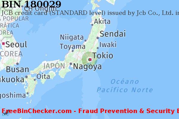 180029 JCB credit Japan JP Lista de BIN