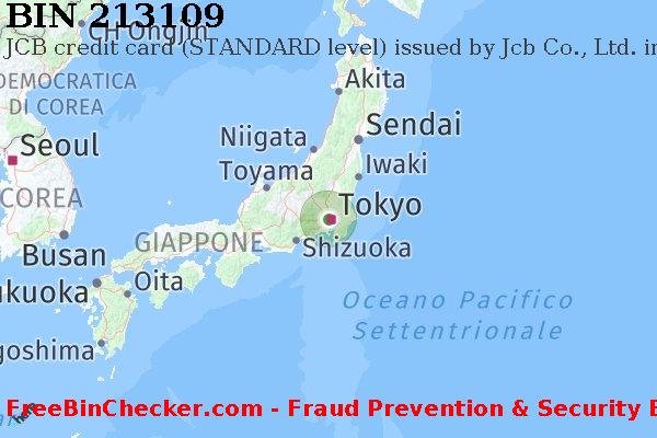213109 JCB credit Japan JP Lista BIN