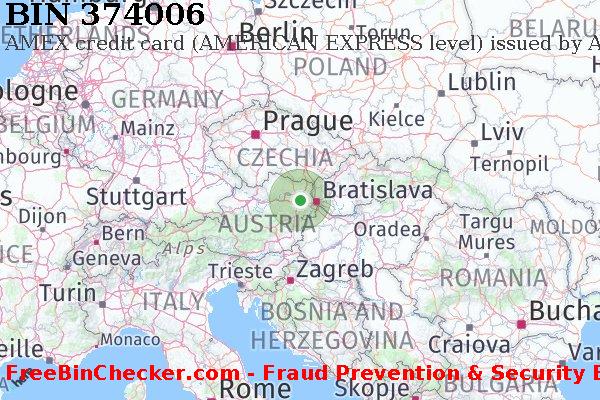 374006 AMEX credit Austria AT Lista de BIN
