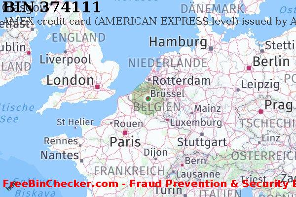 374111 AMEX credit Belgium BE BIN-Liste