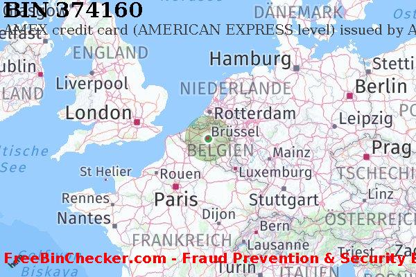 374160 AMEX credit Belgium BE BIN-Liste