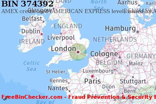 374392 AMEX credit United Kingdom GB BIN List