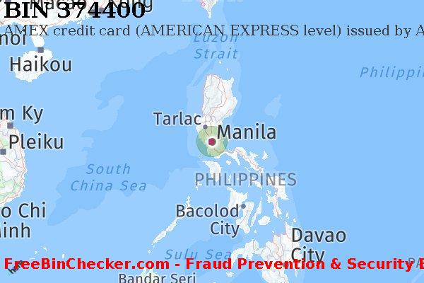 374400 AMEX credit Philippines PH BIN List