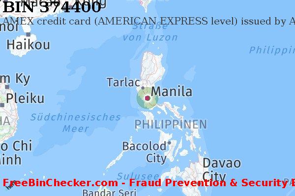 374400 AMEX credit Philippines PH BIN-Liste
