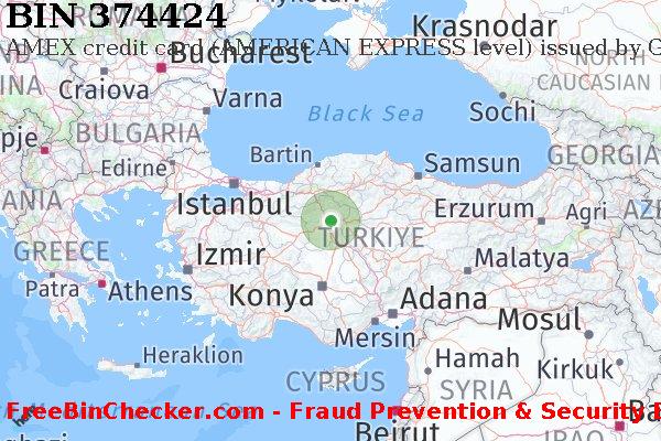 374424 AMEX credit Turkey TR BIN List