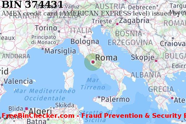 374431 AMEX credit Italy IT Lista BIN