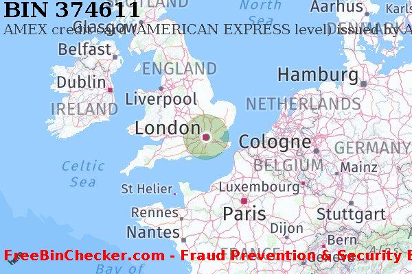 374611 AMEX credit United Kingdom GB BIN List