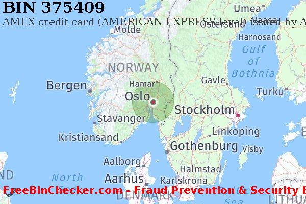 375409 AMEX credit Norway NO বিন তালিকা