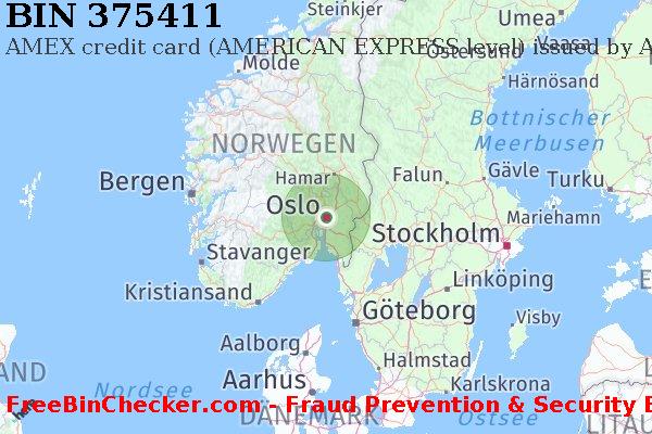 375411 AMEX credit Norway NO BIN-Liste
