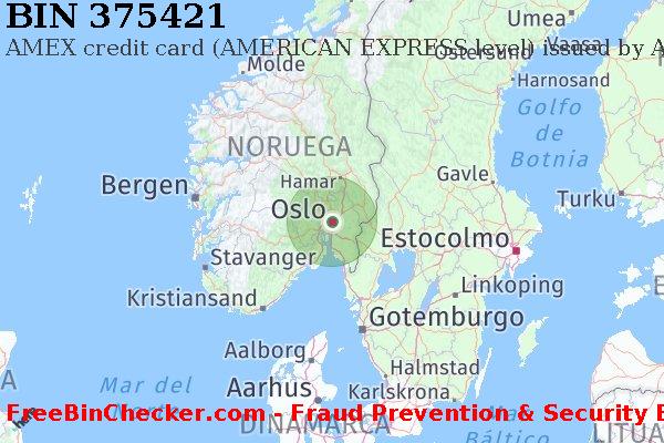 375421 AMEX credit Norway NO Lista de BIN