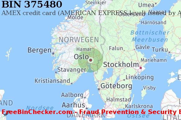 375480 AMEX credit Norway NO BIN-Liste