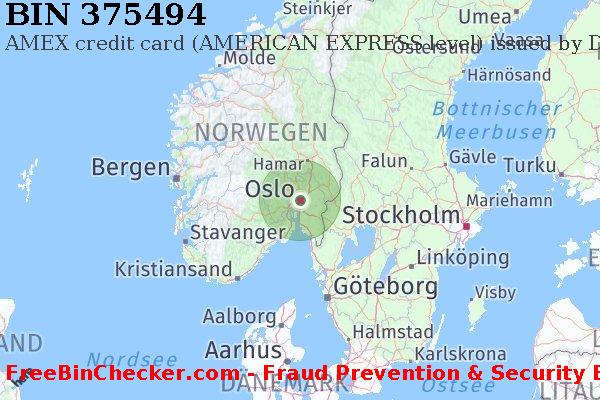 375494 AMEX credit Norway NO BIN-Liste