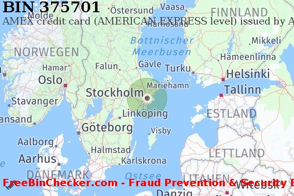 375701 AMEX credit Sweden SE BIN-Liste