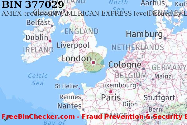 377029 AMEX credit United Kingdom GB BIN List