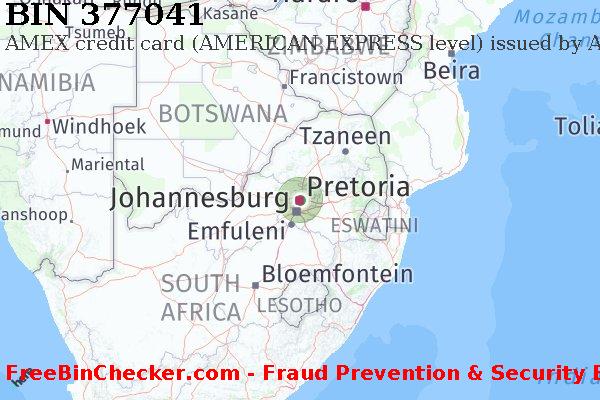 377041 AMEX credit South Africa ZA BIN List