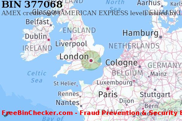 377068 AMEX credit United Kingdom GB BIN List