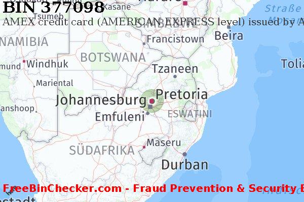 377098 AMEX credit South Africa ZA BIN-Liste