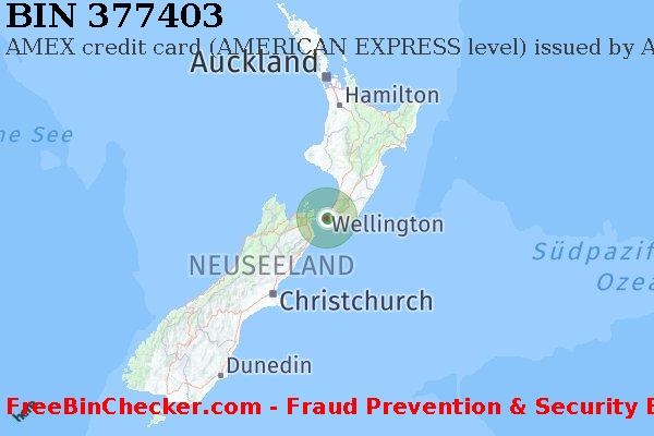 377403 AMEX credit New Zealand NZ BIN-Liste