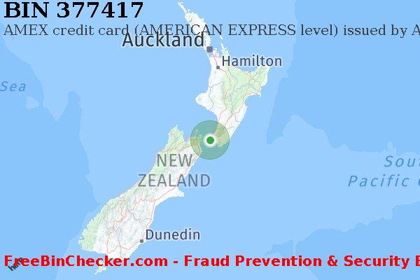 377417 AMEX credit New Zealand NZ BIN List
