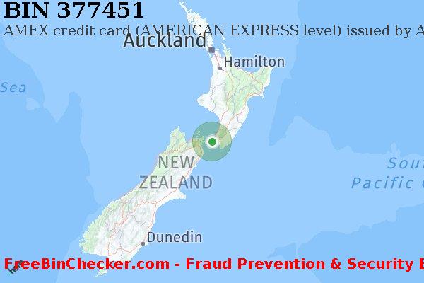 377451 AMEX credit New Zealand NZ BIN Danh sách