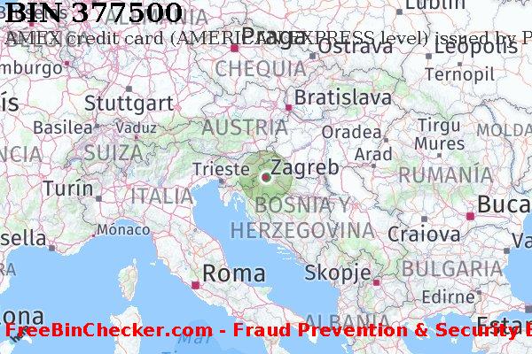 377500 AMEX credit Croatia HR Lista de BIN