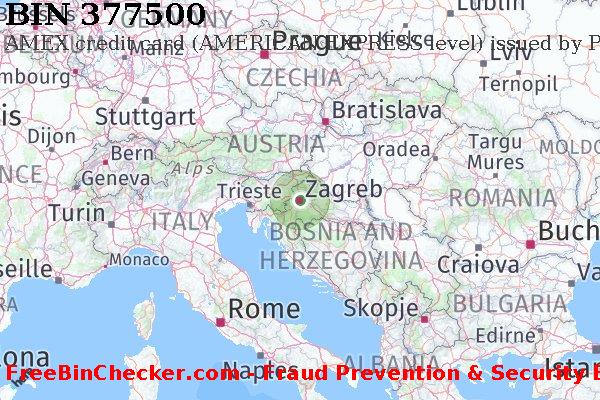 377500 AMEX credit Croatia HR BIN Dhaftar