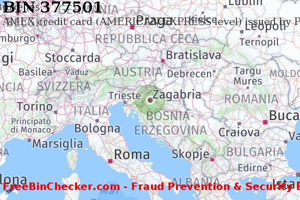 377501 AMEX credit Croatia HR Lista BIN