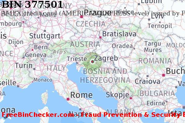 377501 AMEX credit Croatia HR BIN Dhaftar