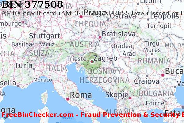 377508 AMEX credit Croatia HR Lista de BIN