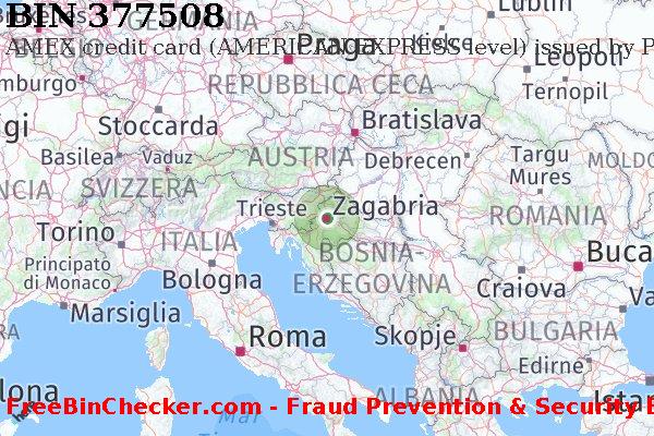 377508 AMEX credit Croatia HR Lista BIN