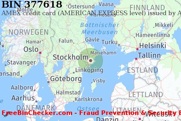 377618 AMEX credit Sweden SE BIN-Liste