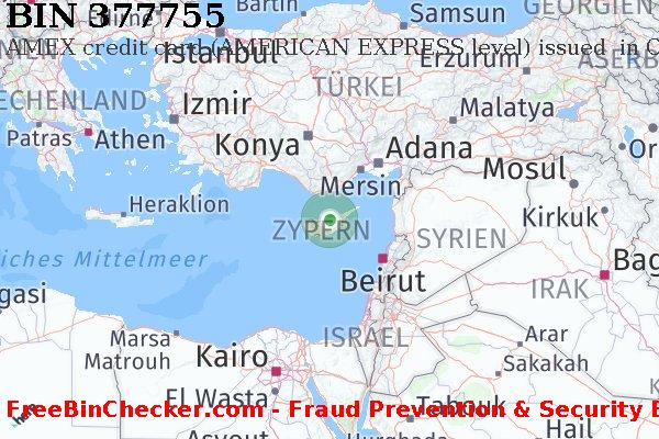 377755 AMEX credit Cyprus CY BIN-Liste