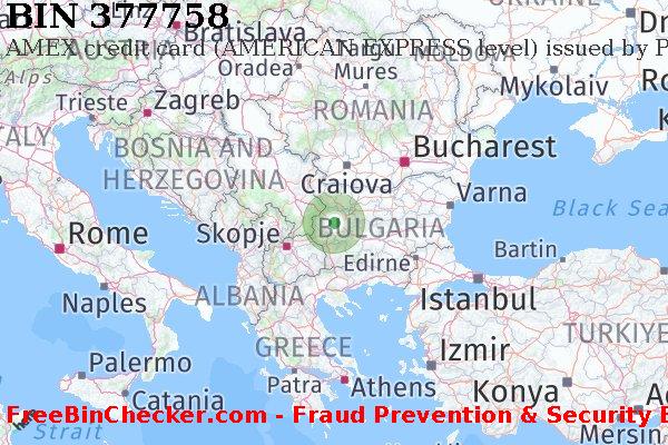 377758 AMEX credit Bulgaria BG BIN List