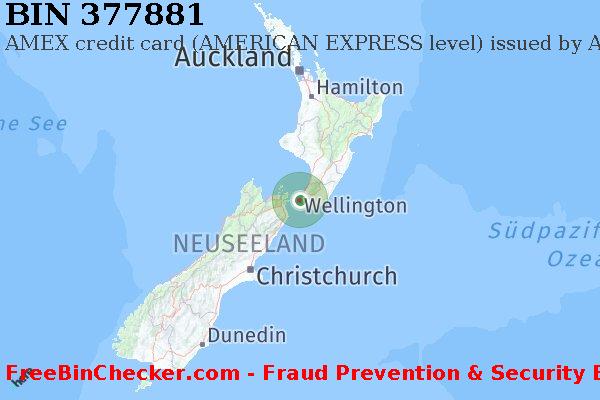 377881 AMEX credit New Zealand NZ BIN-Liste