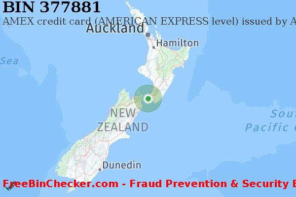 377881 AMEX credit New Zealand NZ BIN Danh sách