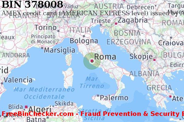 378008 AMEX credit Italy IT Lista BIN