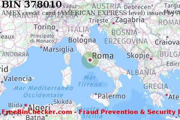 378010 AMEX credit Italy IT Lista BIN